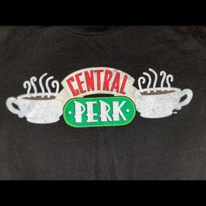 FRIENDS Central Perk Black Crop Top. Medium.